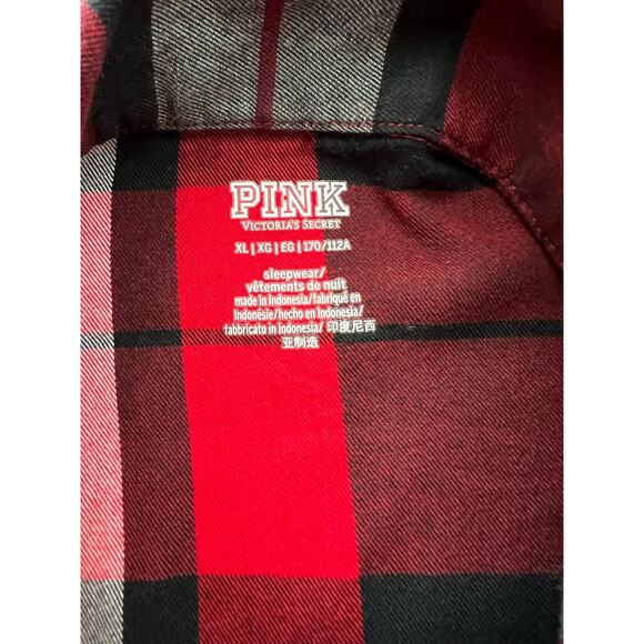 Victoria’s Secret PINK Women’s Red Plaid Dream Pajama Set Size XL - Picture 9 of 13